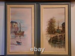 Pair of Vintage oil paintings Signed by British Listed artist Alan Simpson