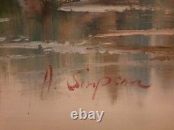 Pair of Vintage oil paintings Signed by British Listed artist Alan Simpson