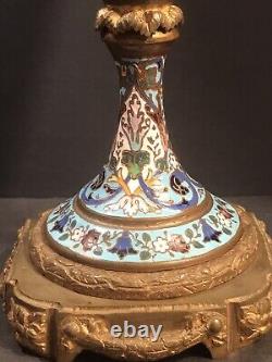 Pair of antique Sevres porcelain urns/Vase/Signed/France C. 1910/Bronze Cloisonné