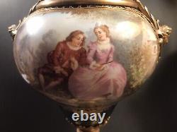 Pair of antique Sevres porcelain urns/Vase/Signed/Gilt bronze/France 1900/Collot