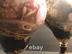 Pair of antique Sevres porcelain urns/Vase/Signed/Gilt bronze/France 1900/Collot