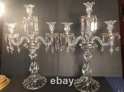 Pair of antique baccarat candleholders/Signed/Stamped/France C. 1920/candlestick