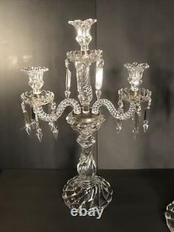 Pair of antique baccarat candleholders/Signed/Stamped/France C. 1920/candlestick