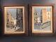 Pair Of Antique Oil Painting/oil On Board/signed Terzillo/street Scene/italy1940