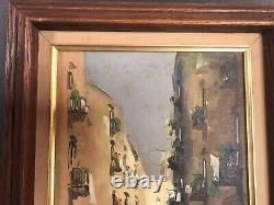 Pair of antique oil painting/oil on board/Signed Terzillo/Street Scene/Italy1940