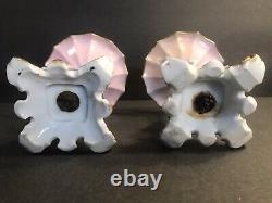 Pair of antique porcelain compote/Tazza/Chinese figural shafts/Old Paris C. 1880