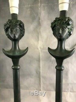 Pair of bronze laps signed by Giacometti