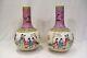 Pair Of Large Vintage Chinese Famille Rose Porcelain Ball Vases Ex Cond Marked