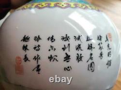 Pair of large Vintage Chinese Famille Rose Porcelain Ball Vases Ex Cond Marked