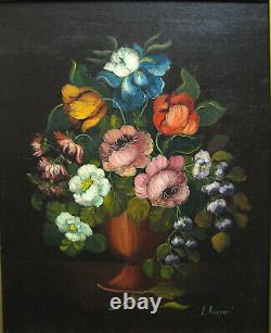 Pair of original Antique Floral paintings by Vito Ruggeri (Italian 1930-)