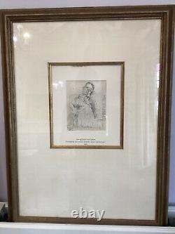 Pair of original antique etchings, 1842 Signed by Her Majesty Queen Victoria