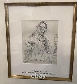 Pair of original antique etchings, 1842 Signed by Her Majesty Queen Victoria