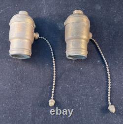 Pair of signed 1902 Harvey Hubbell lamp sockets