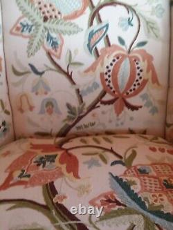 Pair of signed Mary Webb Wood Woodmark Queen Anne wing chairs