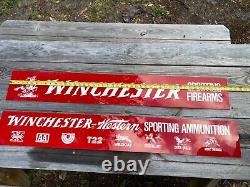 Pair of vintage Winchester Ammo acrylic advertising signs