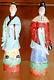 Pair Rare Chinese Antique Signed Figurines Statues Porcelain 12' Tall