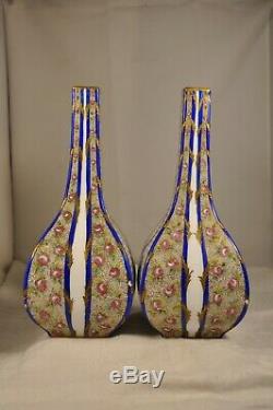 Paire Vases Porcelaine Ancien Sevres Antique Signed Porcelain Vases