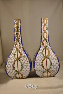 Paire Vases Porcelaine Ancien Sevres Antique Signed Porcelain Vases