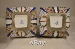 Paire Vases Porcelaine Ancien Sevres Antique Signed Porcelain Vases