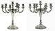 Paire Candelabres Antiques Argent. Signé Symbole Fasciste 1935