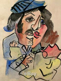 Picasso Watercolour Painting Original Couple Signed