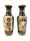 Purple Pair Antique 19c Royal Vienna Vases Signed