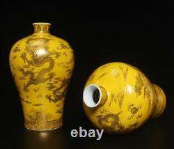 Qianlong Signed Pair Chinese Famille Rose Vase Withdragon