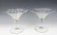 Quality Antique Pair Bohemian Czech Intaglio Engraved Glass Compote Signed Haida