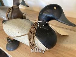 R Madison Mitchell Original Signed 1948 Bluebill Decoy Pair Havre De Grace MD