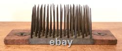 RARE 19th C SIGNED PA Dated DECORATED Matched Pair FLAX HATCHELS 1827 HETCHELS