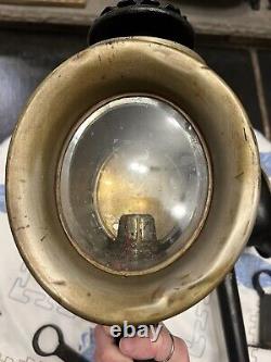 RARE Antique Pair Carriage Buggy Automobile Lanterns Lamps Horseshoe Signed