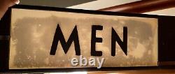 RARE PAIR ANTIQUE ART DECO Theater Bar Restroom Mens Ladies Illuminated Signs EC