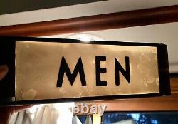 RARE PAIR ANTIQUE ART DECO Theater Bar Restroom Mens Ladies Illuminated Signs EC