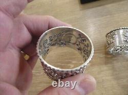 RARE PAIR ANTIQUE CHINEESE Solid Silver Set 2 Napkin Rings SIGNED &MAKERS T&C