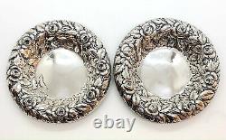 RARE PAIR of Antique English Sterling Silver Bon Bon Dish Candy Nut Bowl SIGNED