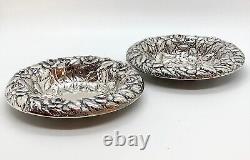 RARE PAIR of Antique English Sterling Silver Bon Bon Dish Candy Nut Bowl SIGNED