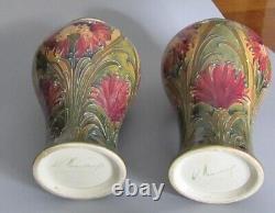 Rare Antique 1914 Pair Of Matching Decorative Signed William Moorcroft Vases