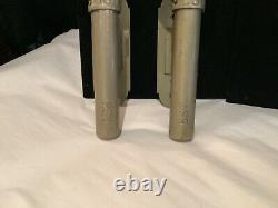 Rare Pair Antique Signed A. Butin Pewter Railroad Coach Candle Lanterns N. R