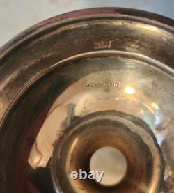 Rare Pair Antique Tiffany & Co Sterling Silver Crystal Vase Toasting Cups Signed