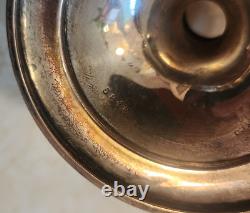 Rare Pair Antique Tiffany & Co Sterling Silver Crystal Vase Toasting Cups Signed