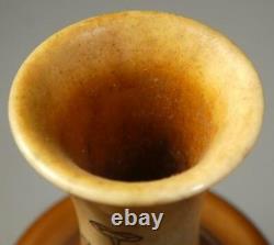 Rare Pair Bovine Bone + Bamboo Vases Chinese Japanese Signed Shou