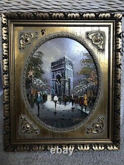 Rare Pair Of Antique Oil Paintings By Alois Zabehlicky, Street Scenes Of Paris