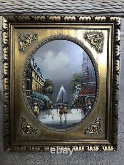 Rare Pair Of Antique Oil Paintings By Alois Zabehlicky, Street Scenes Of Paris