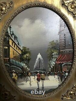 Rare Pair Of Antique Oil Paintings By Alois Zabehlicky, Street Scenes Of Paris