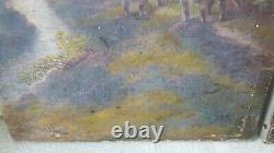 Rare Pair Signed Antique Oil Paintings-henry R Hall Scottish Cattle Scenes