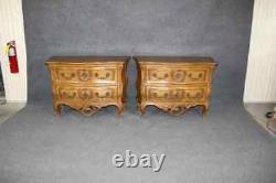 Rare Pair Signed Auffray & Co Walnut French Louis XV Style Commodes