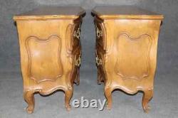 Rare Pair Signed Auffray & Co Walnut French Louis XV Style Commodes