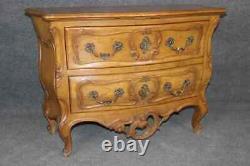 Rare Pair Signed Auffray & Co Walnut French Louis XV Style Commodes