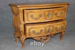 Rare Pair Signed Auffray & Co Walnut French Louis XV Style Commodes