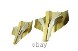 Rare Pair c1960s Modernist Signed Maison Bagues Gilt & Silvered Sconces